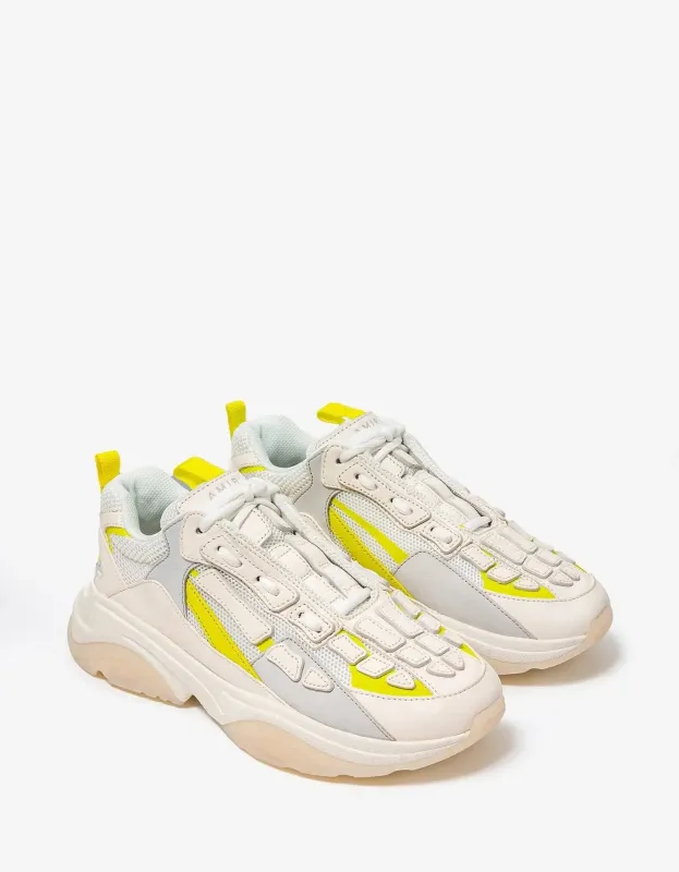 Amiri Bone Runner White & Yellow Trainers sold by Zoo Fashions