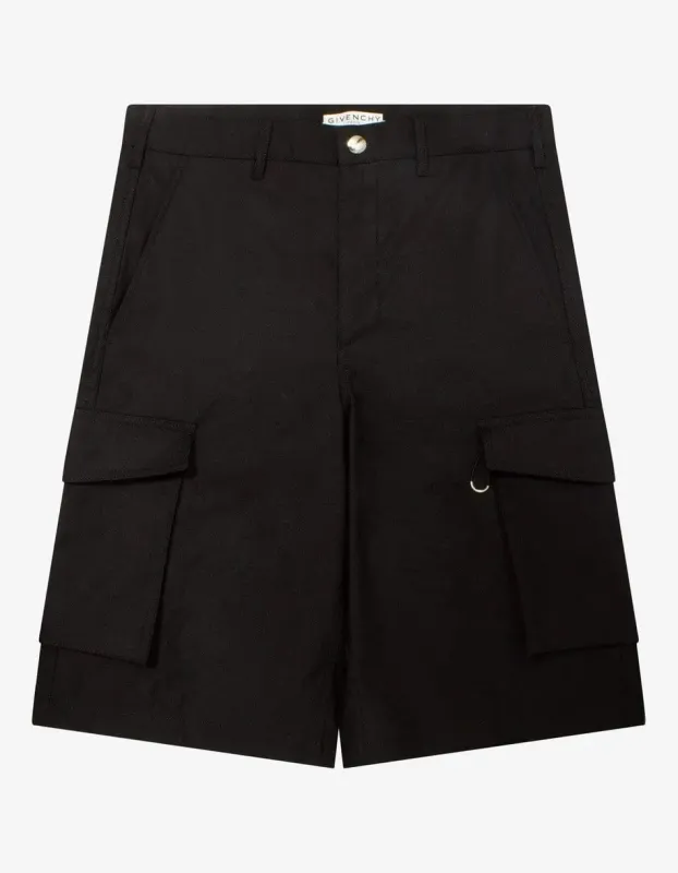 Givenchy Black Cargo Shorts sold by Zoo Fashions