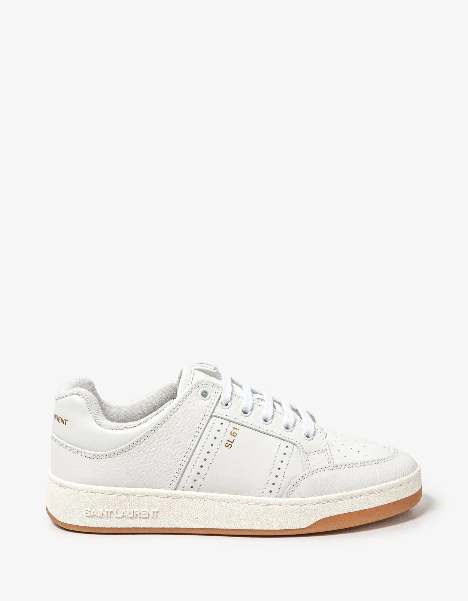 Saint Laurent White SL/61 Leather Trainers sold by Zoo Fashions product image thumbnail 2