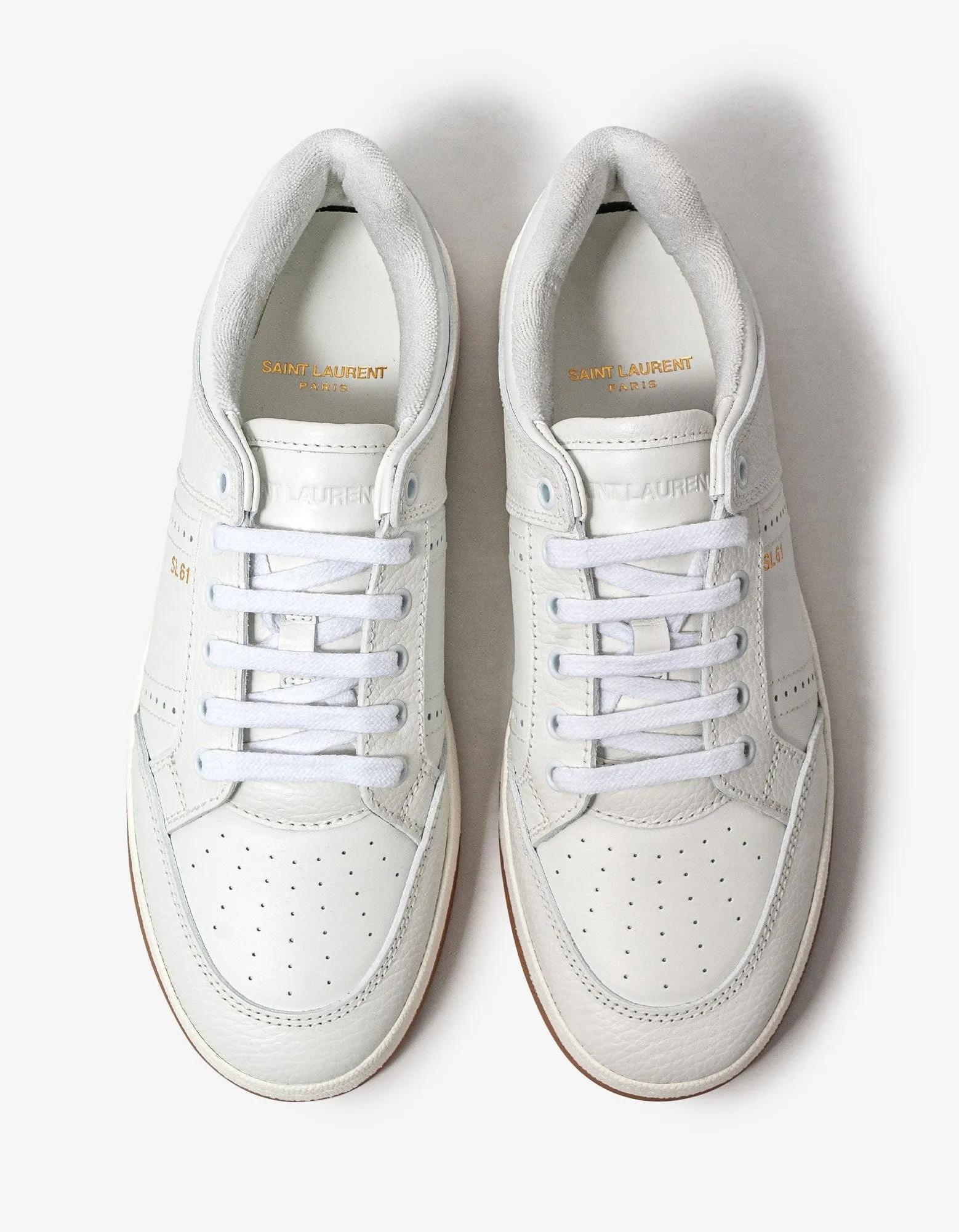 Saint Laurent White SL/61 Leather Trainers sold by Zoo Fashions product image thumbnail 4