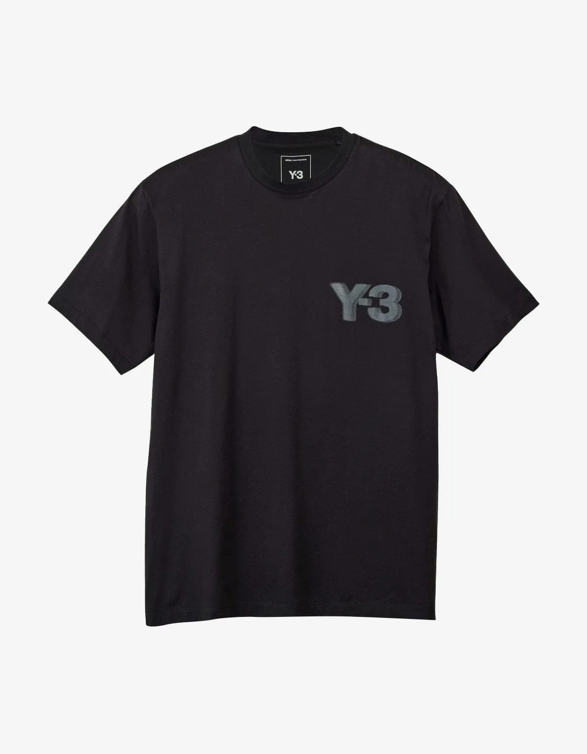 Y-3 Black Logo Short Sleeve T-Shirt sold by Zoo Fashions