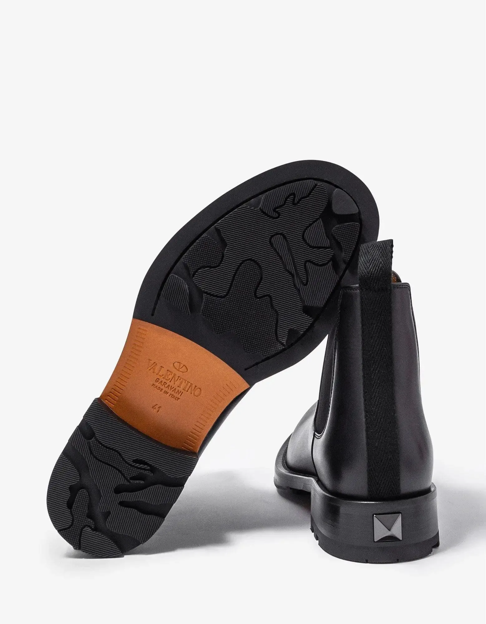 Valentino Black Roman Stud Leather Ankle Boots sold by Zoo Fashions product image thumbnail 5