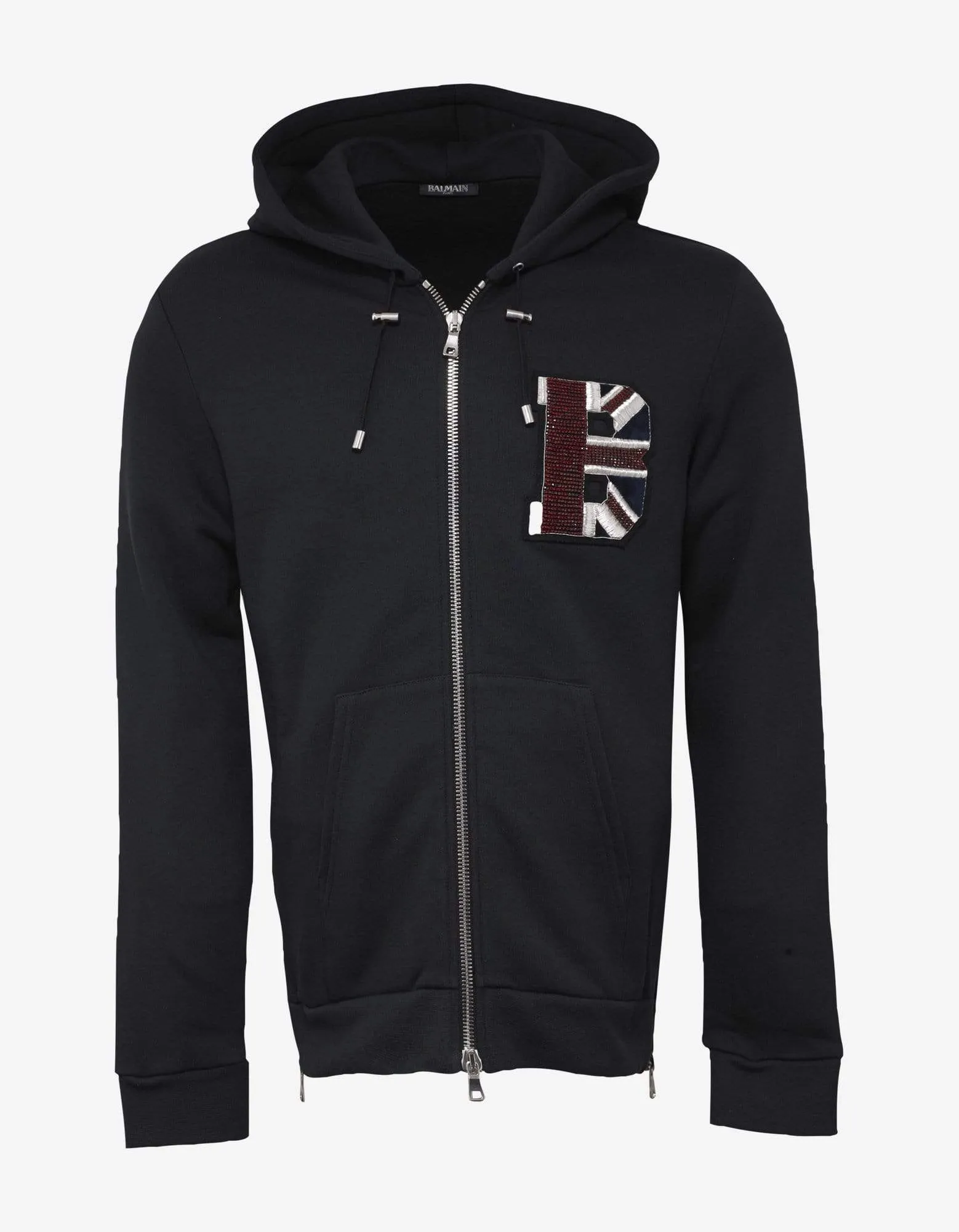 Balmain Navy Blue 'B' Flag Hoodie sold by Zoo Fashions