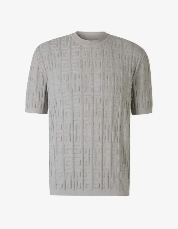 Givenchy Grey 4G Cotton Knit T-Shirt sold by Zoo Fashions