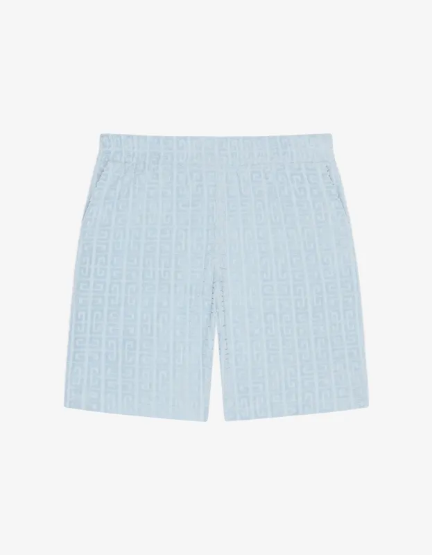 Givenchy Blue 4G Towelling Bermuda Shorts sold by Zoo Fashions