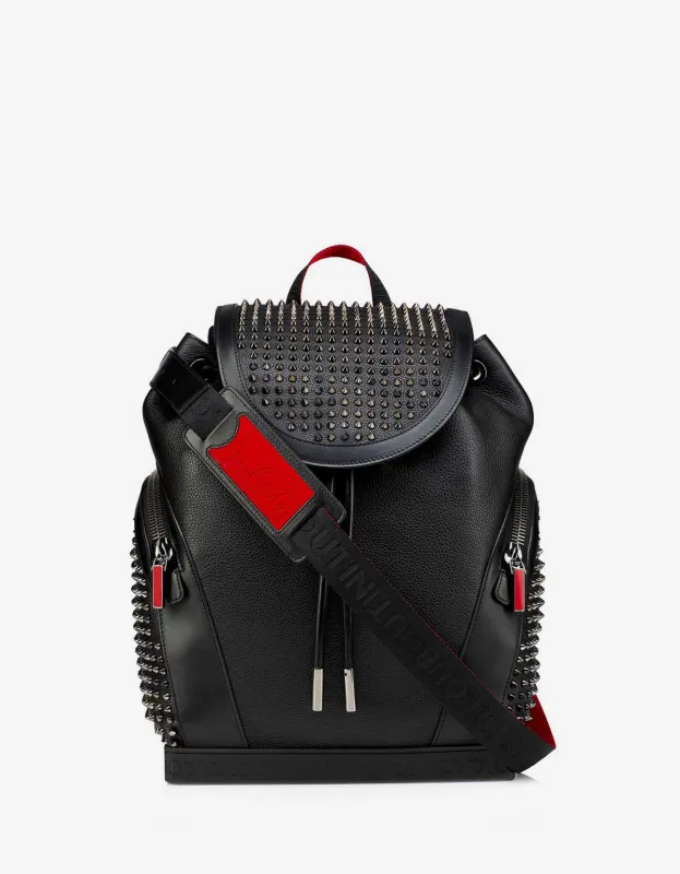Christian Louboutin Explorafunk Black Leather Backpack - sold by Zoo Fashions