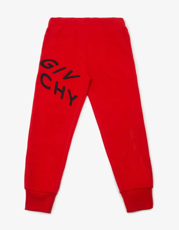 Givenchy Red Refracted Logo Sweat Pants made by Givenchy