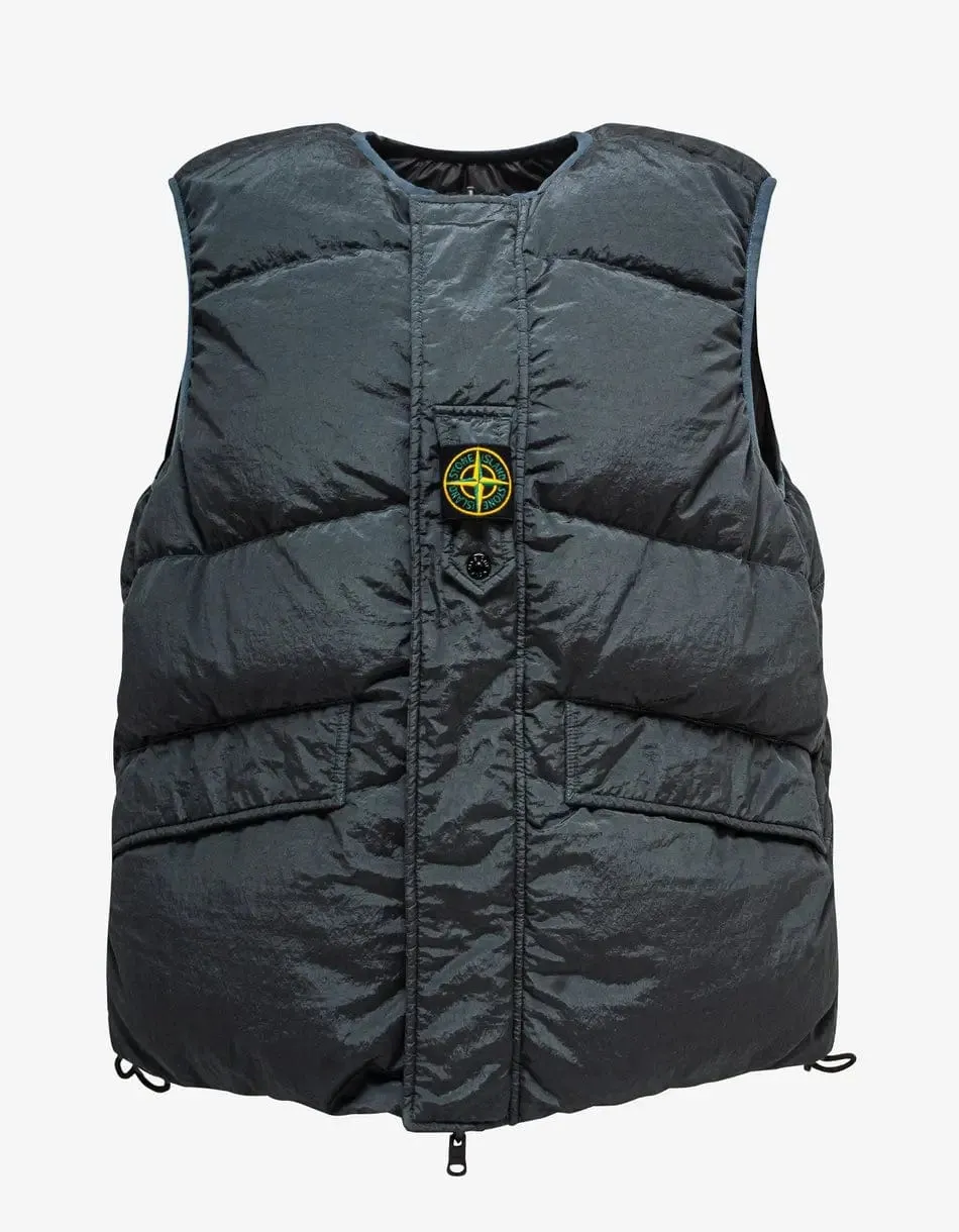 Stone Island Grey Reversible Nylon Metal Down Gilet sold by Zoo Fashions