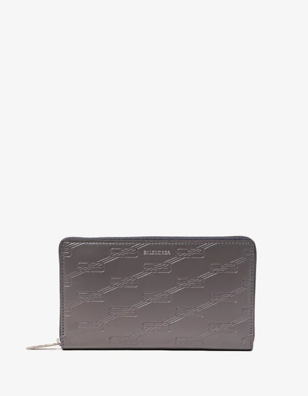 Balenciaga Dark Grey BB Monogram Continental Wallet sold by Zoo Fashions