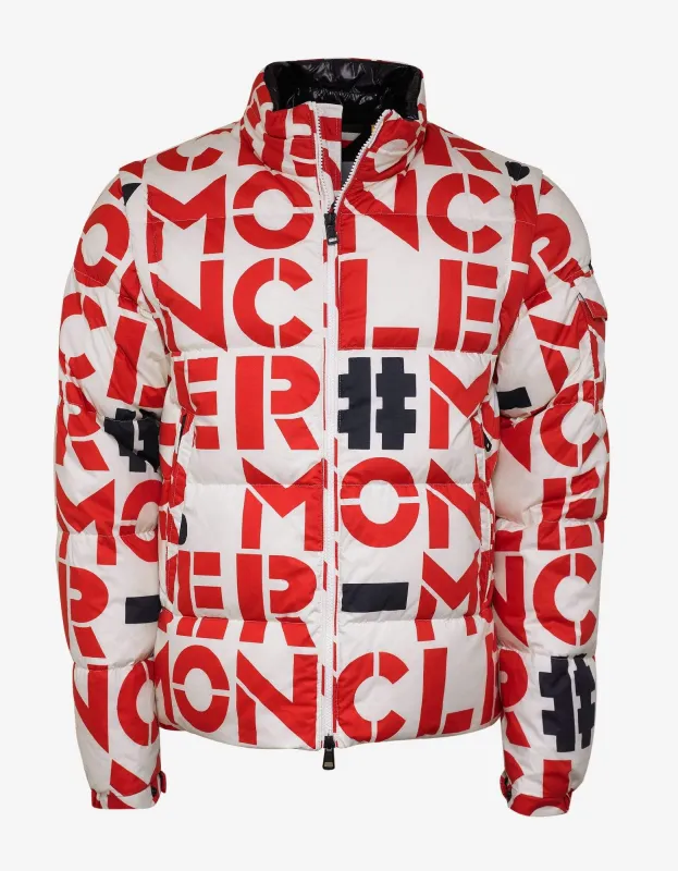 Moncler Jehan All-Over Logo Print Nylon Down Jacket made by Zoo Fashions
