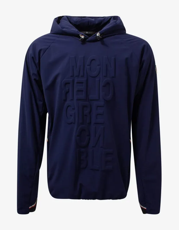 Moncler Grenoble Blue Nylon-Blend Logo Hoodie made by Zoo Fashions