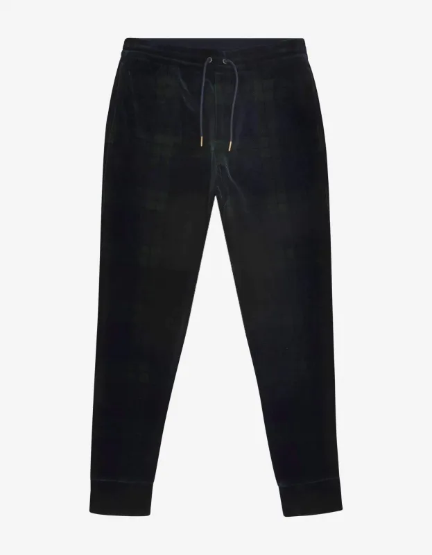 Ralph Lauren Purple Label Tartan Print Velvet Track Pants sold by Zoo Fashions