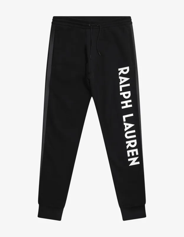 Ralph Lauren Purple Label Black Logo Sweat Pants - SS19 sold by Zoo Fashions
