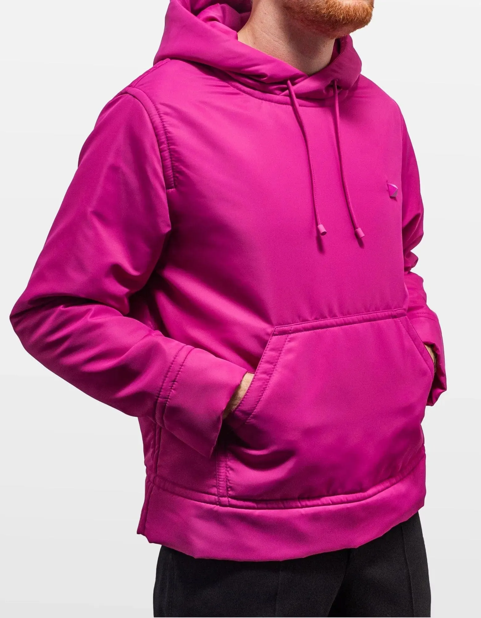 Valentino Pink PP Stud Detail Nylon Hoodie sold by Zoo Fashions product image thumbnail 4
