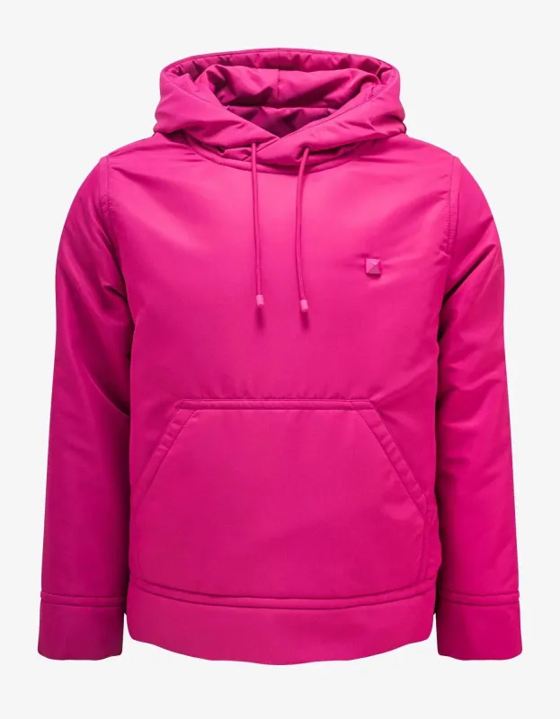Valentino Pink PP Stud Detail Nylon Hoodie sold by Zoo Fashions