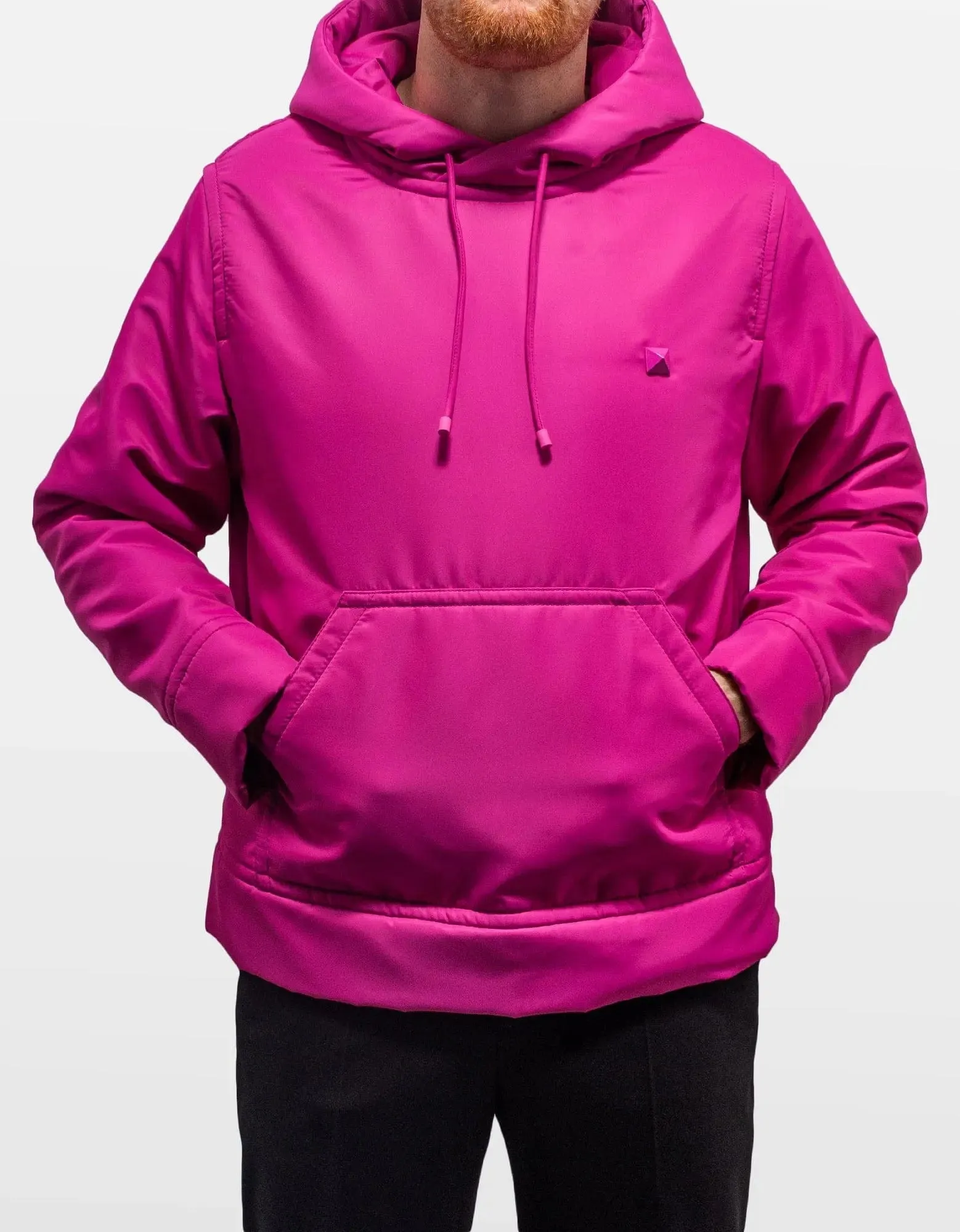 Valentino Pink PP Stud Detail Nylon Hoodie sold by Zoo Fashions product image thumbnail 3
