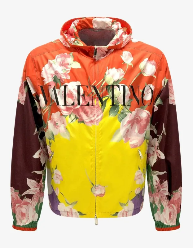 Valentino Flying Flowers Print Nylon Windbreaker made by Valentino