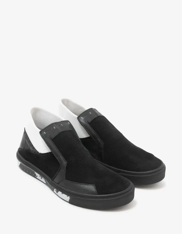 Stone Island Shadow Project Black Leather Slip-On Trainers sold by Zoo Fashions