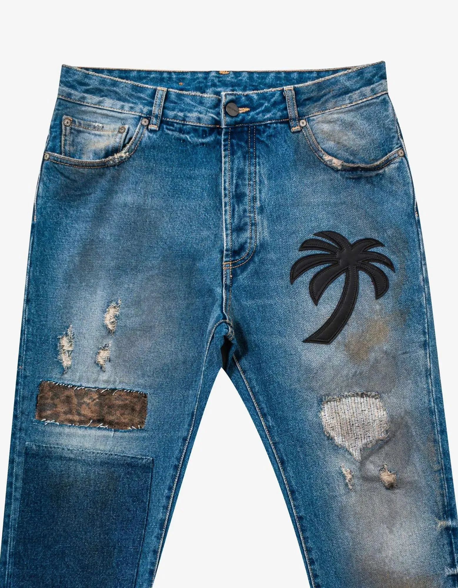 Palm Angels Blue Curved Palm Tree Regular Jeans sold by Zoo Fashions product image thumbnail 4