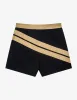Palm Angels Black Diagonal Surf Swim Shorts sold by Zoo Fashions