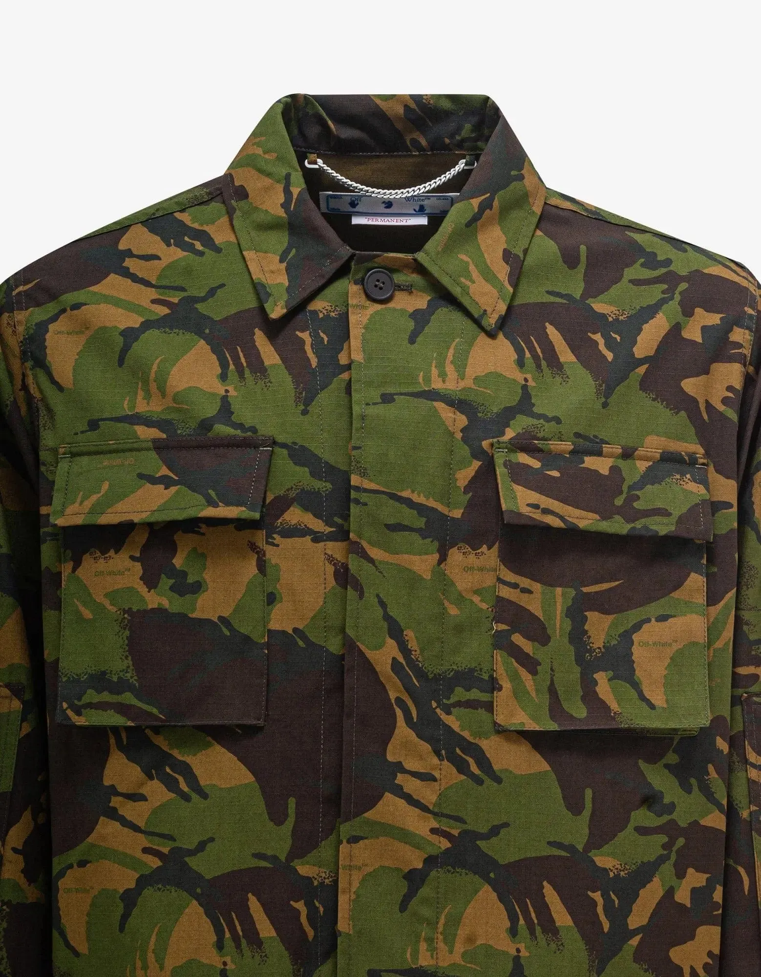 Off-White Green Camouflage Patch Field Jacket sold by Zoo Fashions product image thumbnail 5