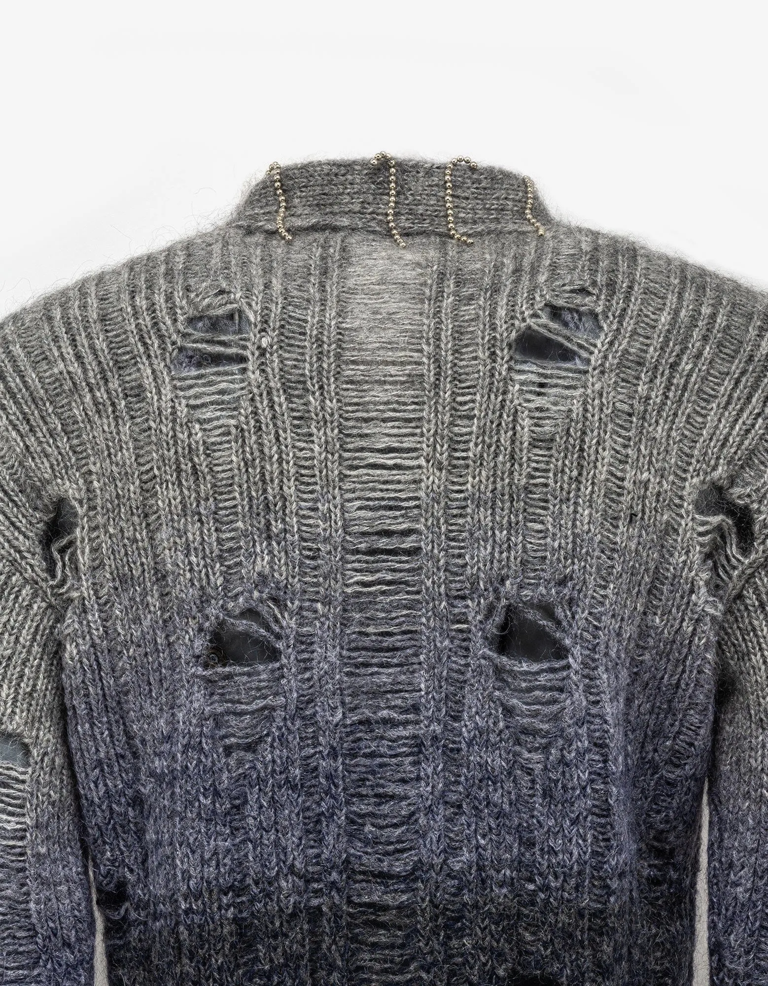 Off-White Grey Punk Pearl Degrade Cardigan sold by Zoo Fashions product image thumbnail 4