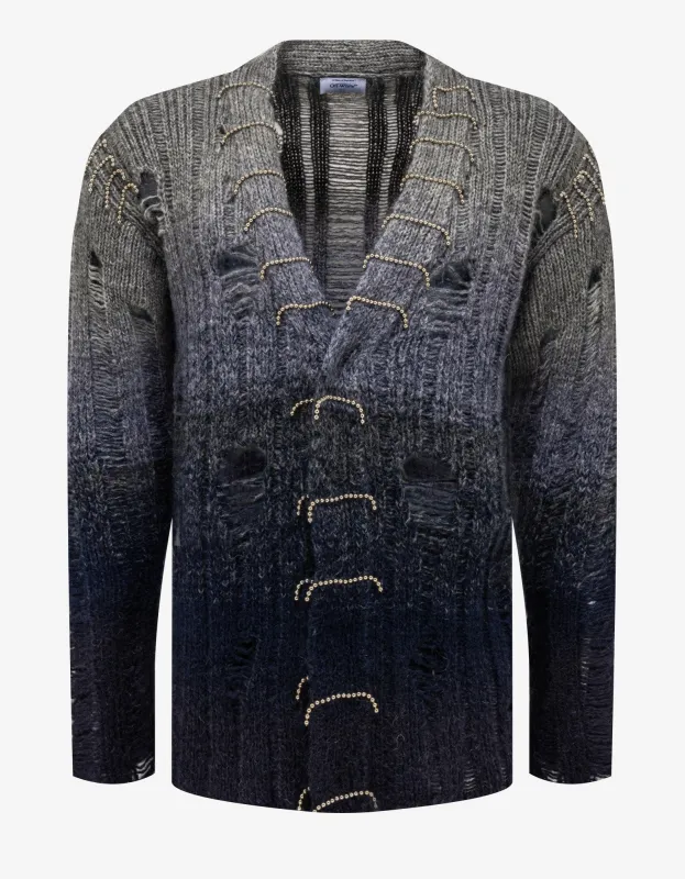 Off-White Grey Punk Pearl Degrade Cardigan made by Off-White