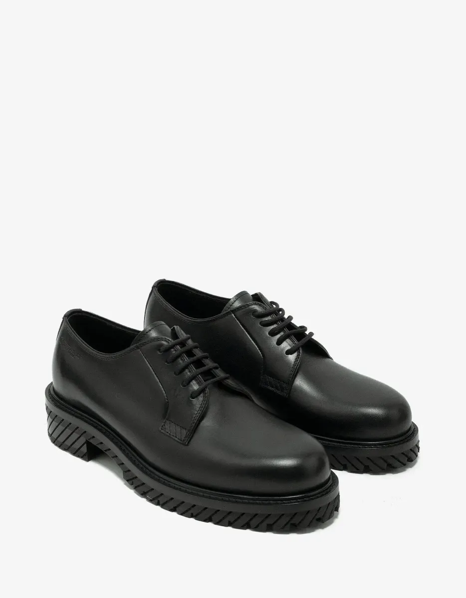 Off-White Black Military Derby Shoes sold by Zoo Fashions