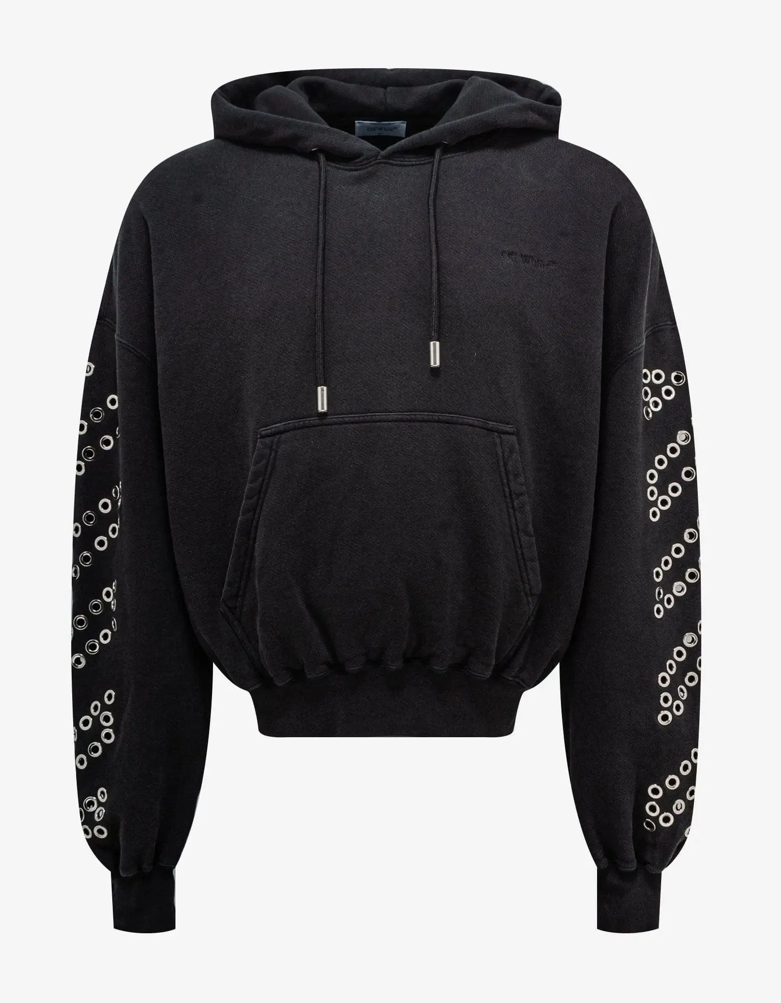 Off-White Black Eyelet Diags Hoodie sold by Zoo Fashions