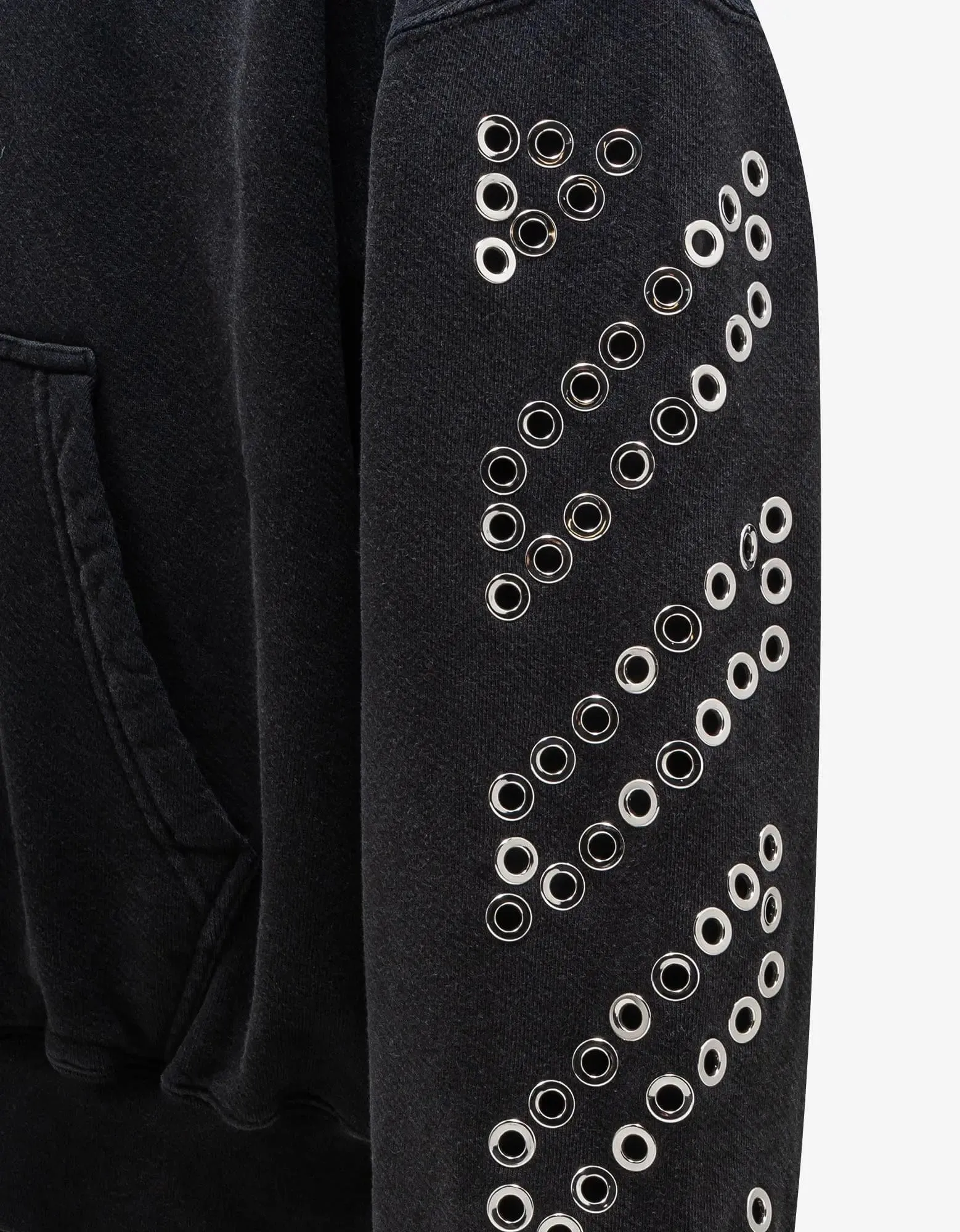 Off-White Black Eyelet Diags Hoodie sold by Zoo Fashions product image thumbnail 3