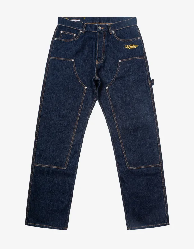 Off-White Blue Wave Off Skate Carpenter Jeans sold by Zoo Fashions