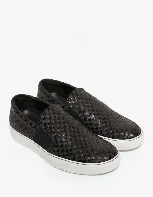 Lanvin Woven Leather Slip On Trainers sold by Zoo Fashions