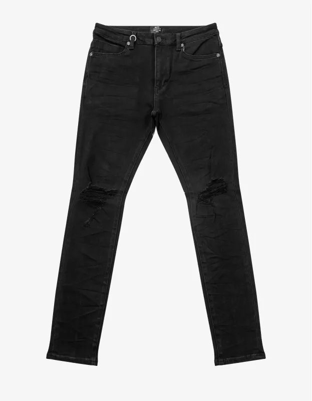 Neuw Rebel Skinny Friction Distressed Black Jeans sold by Zoo Fashions
