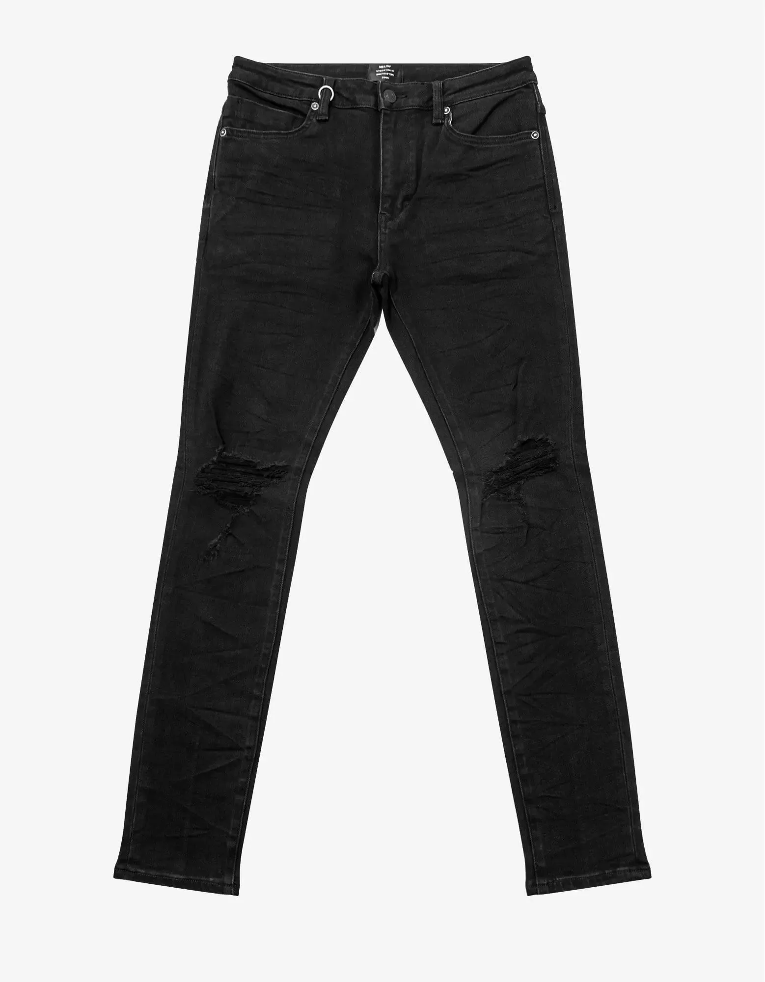 Neuw Rebel Skinny Friction Distressed Black Jeans sold by Zoo Fashions