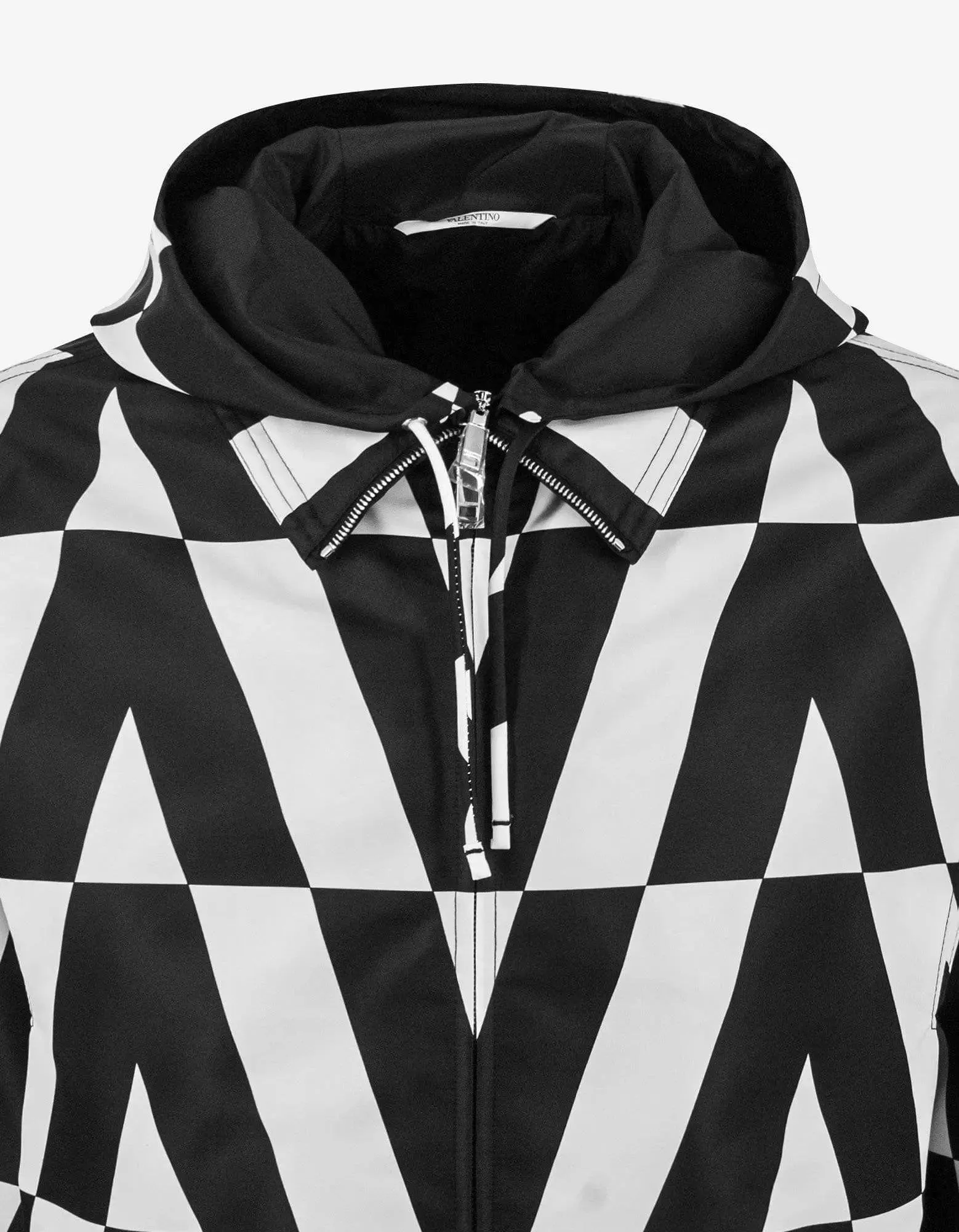 Valentino Black & White Logo Monogram Nylon Windbreaker sold by Zoo Fashions product image thumbnail 3