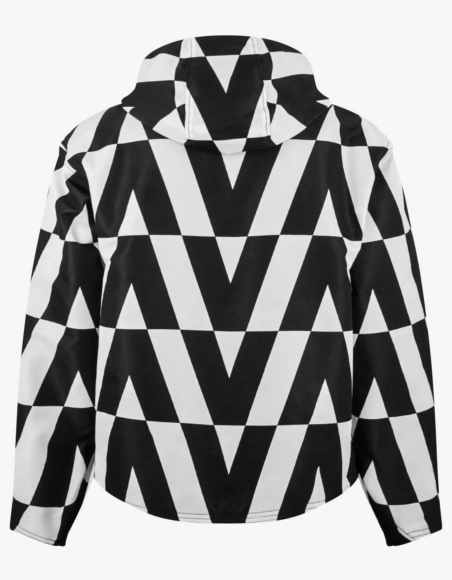 Valentino Black & White Logo Monogram Nylon Windbreaker sold by Zoo Fashions product image thumbnail 2