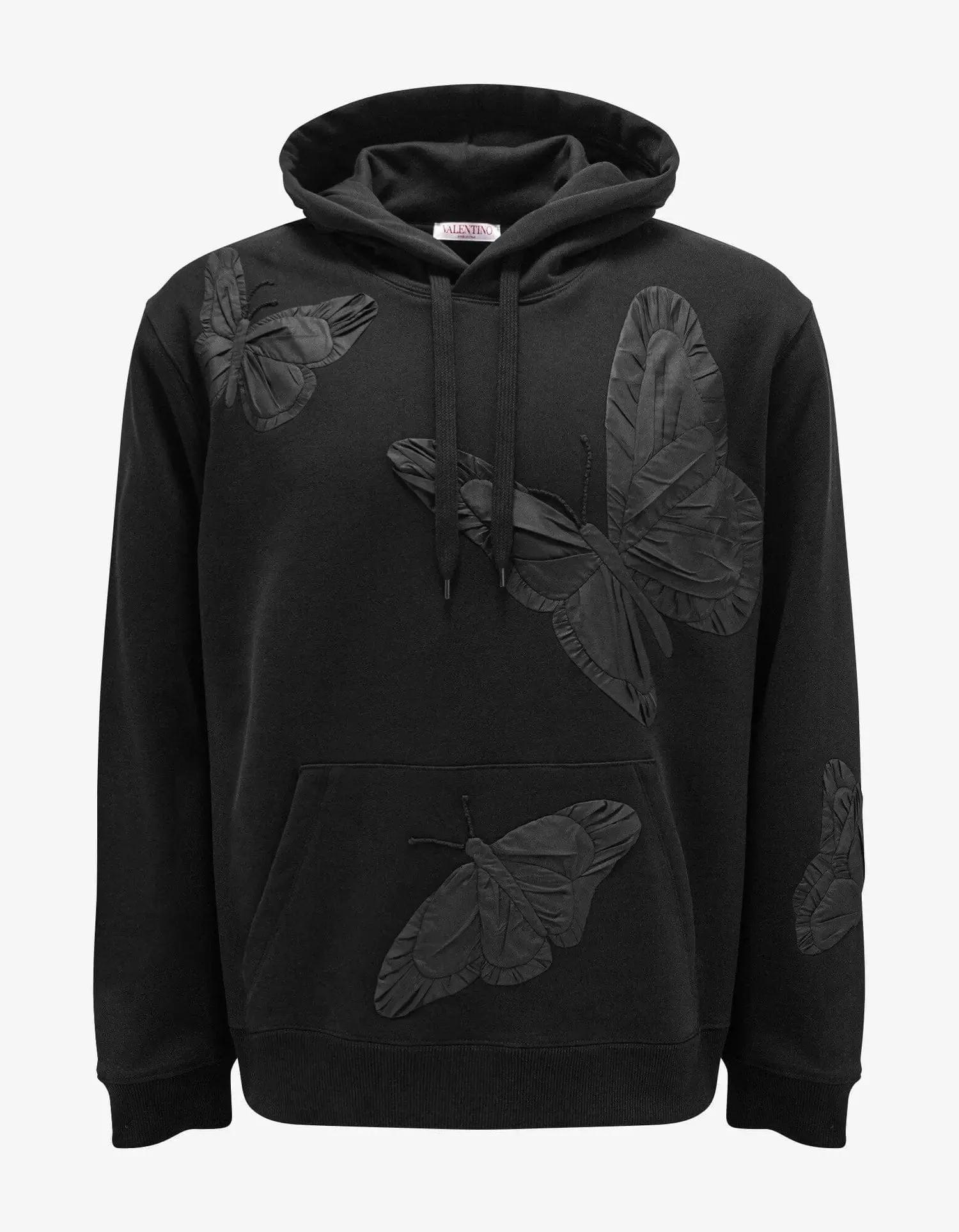 Valentino Black Butterfly Applique Hoodie sold by Zoo Fashions