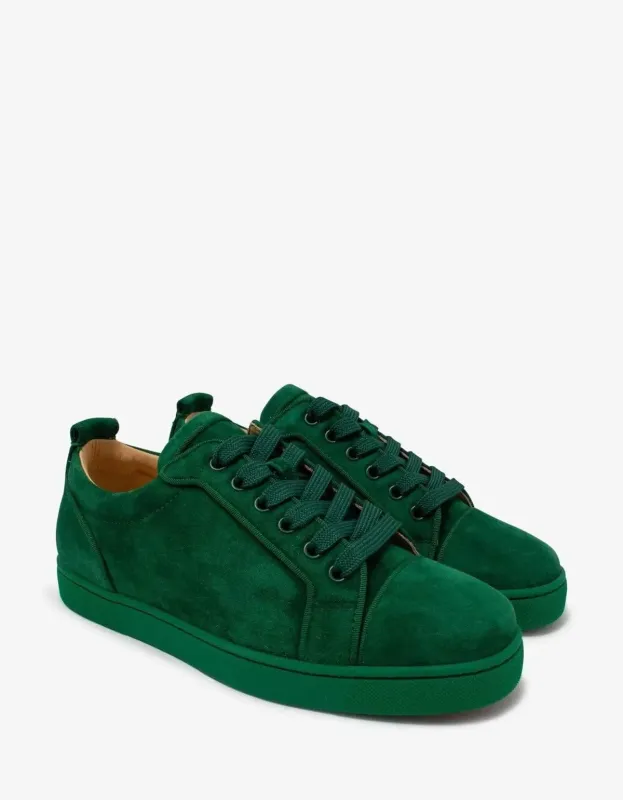 Christian Louboutin Louis Junior Orlato Green Suede Trainers - sold by Zoo Fashions