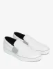 Lanvin Aged White Leather Slip On Trainers sold by Zoo Fashions