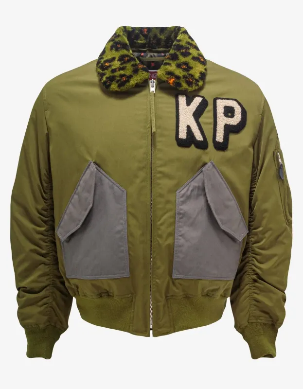Kenzo Khaki Boxy Bomber Jacket sold by Zoo Fashions