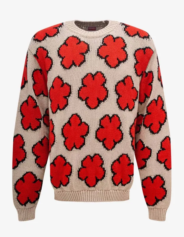 Kenzo Ecru 'Boke Flower' Sweater sold by Zoo Fashions