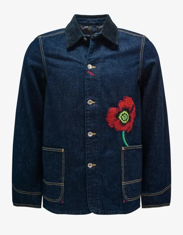 Kenzo Blue Kenzo Poppy Workwear Denim Jacket sold by Zoo Fashions
