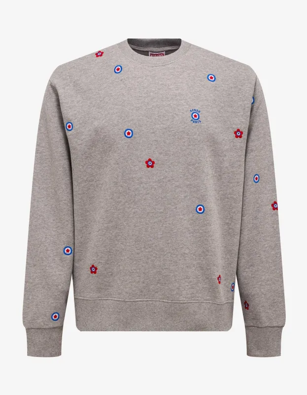 Kenzo Grey 'Kenzo Target' Embroidered Sweatshirt sold by Zoo Fashions