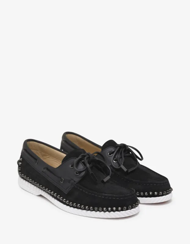 Christian Louboutin Steckel Flat Crosta Wax Boat Shoes - sold by Zoo Fashions