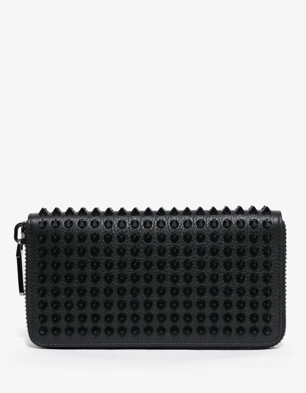 Christian Louboutin Panettone Black Grain Leather Spikes Wallet - made by Christian Louboutin