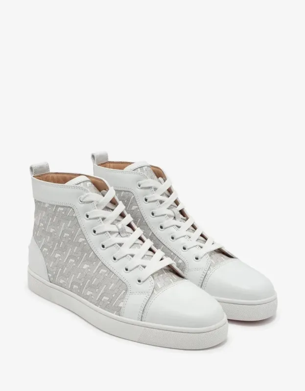 Christian Louboutin Louis CL Motif White High Top Trainers - sold by Zoo Fashions