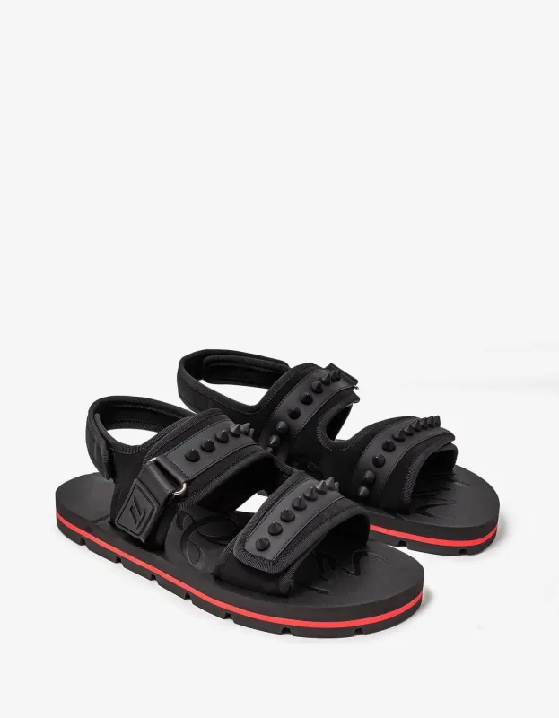 Christian Louboutin Siwa Flat Black Sandals - made by Christian Louboutin