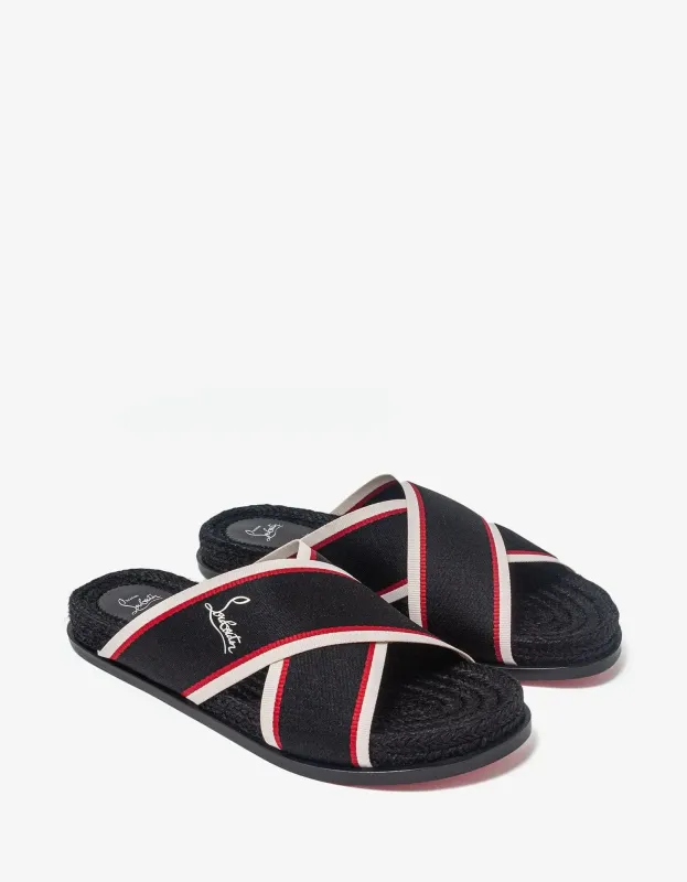Christian Louboutin Hot Cross Black Sandals - made by Christian Louboutin