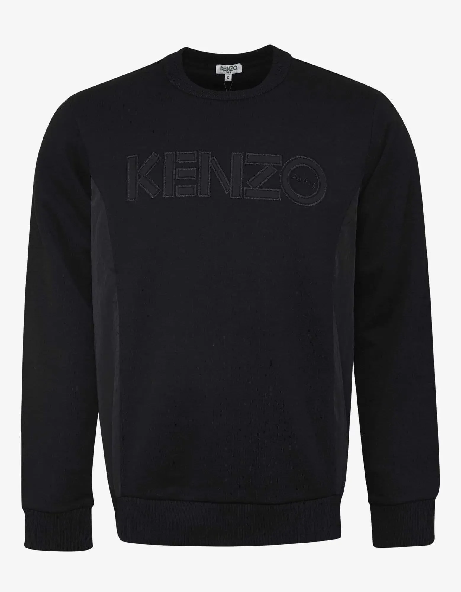 Kenzo Black Nylon Panel Logo Sweatshirt sold by Zoo Fashions