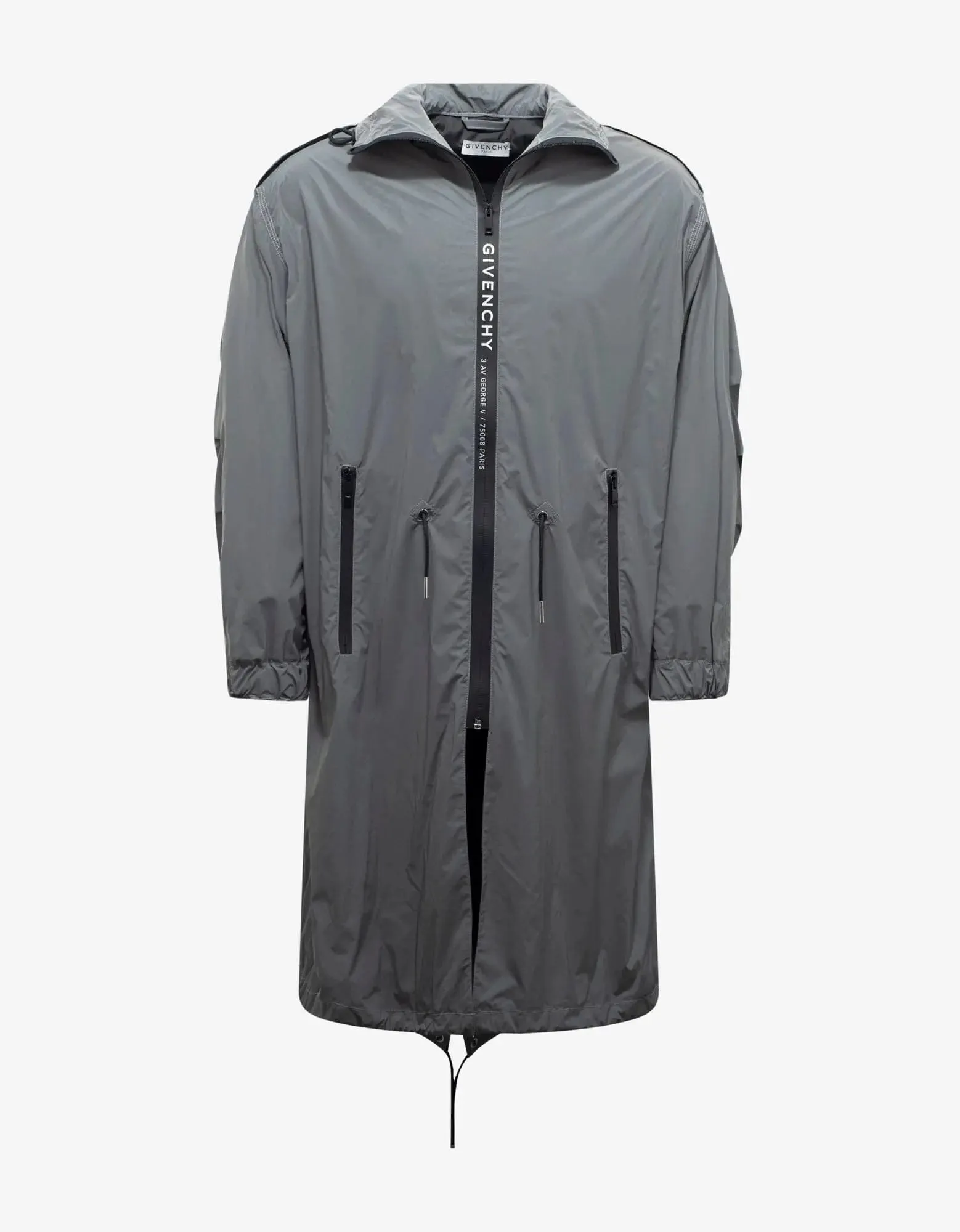 Givenchy Grey Reflective Nylon Parka sold by Zoo Fashions
